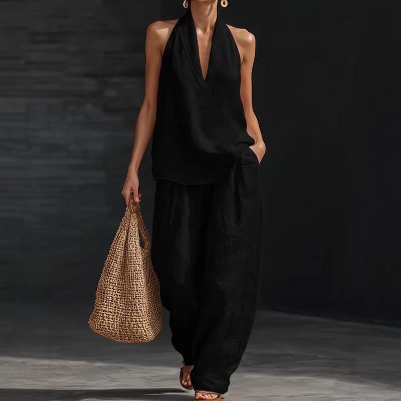 Completo due pezzi con texture in lino - Ainhoa