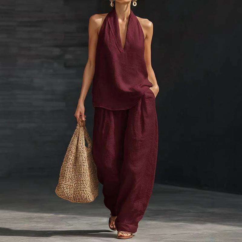 Completo due pezzi con texture in lino - Ainhoa