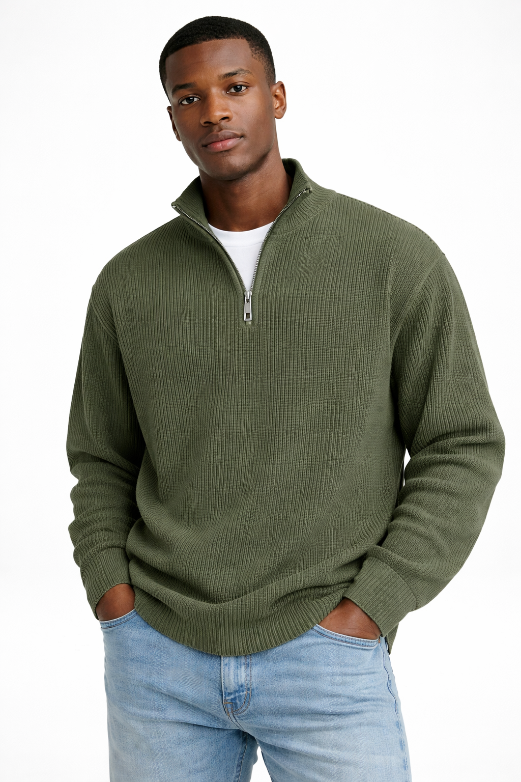 Maglia a righe con zip Andrea