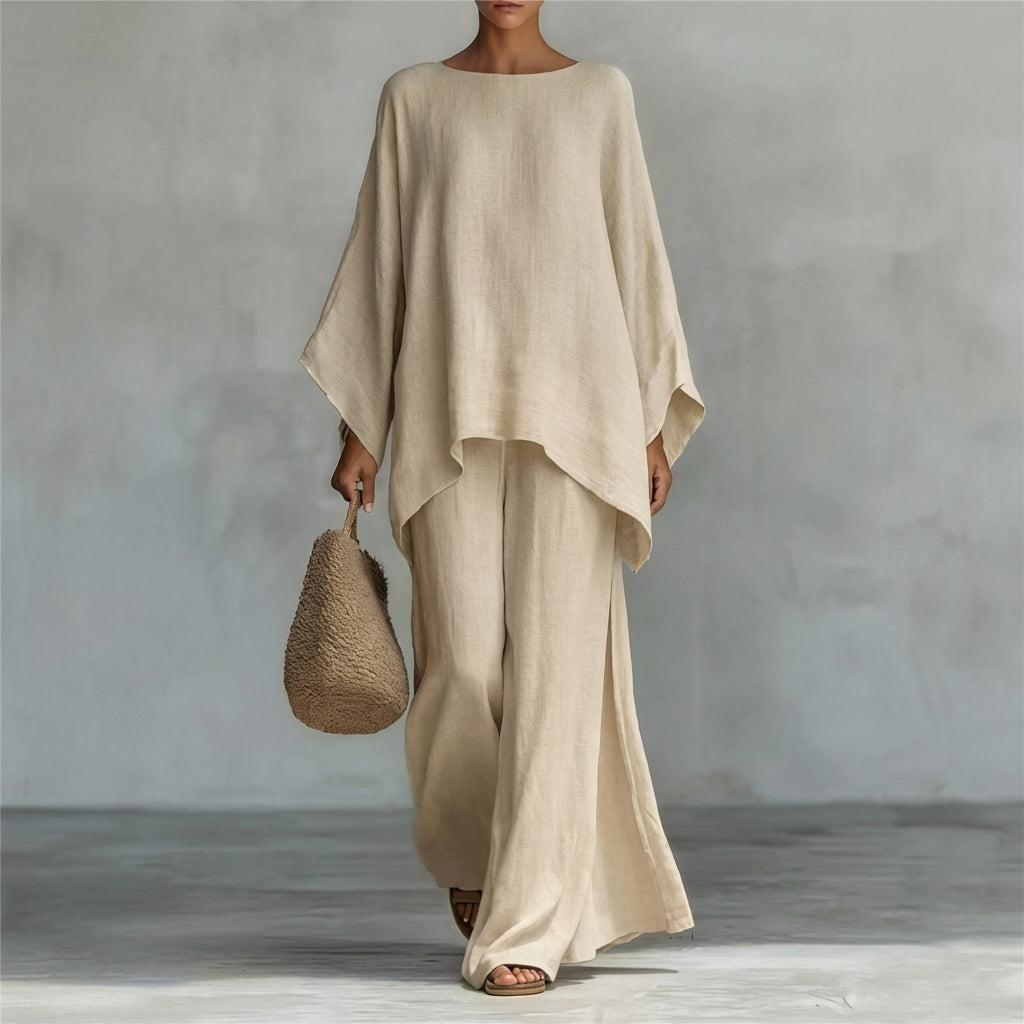 Completo due pezzi con manica lunga e pantaloni ampi - Cristina