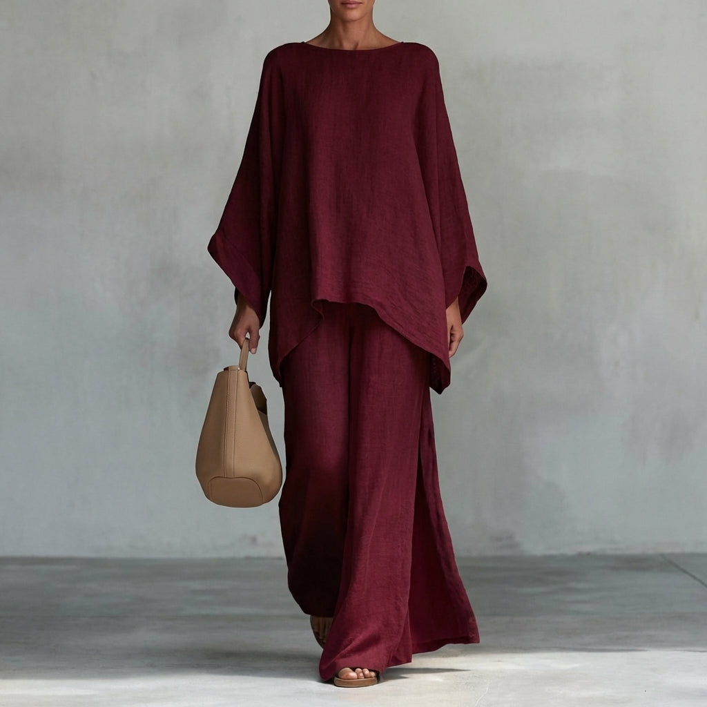 Conjunto de Dos Piezas con manga larga y pantalón ancho - Cristina